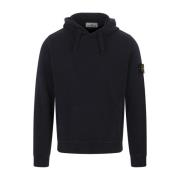 Stone Island Blå hoodie med emblem Blue, Herr