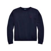 Ralph Lauren Dra Ls Po Ärm Stickad En Molleton Cruise Navy - Storlek: ...