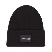 Calvin Klein Bomull Rib Beanie Mössa Black, Herr