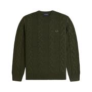 Fred Perry Grön Sweatshirt för Män Aw24 Green, Herr