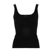 Mugler Svart Stickad Tanktop Black, Dam