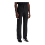 Casablanca Slim Fit Ullblandning Cigarette Byxor Black, Herr