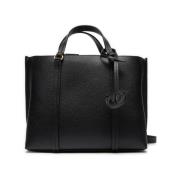 Pinko Svart Shopper Väska Black, Dam