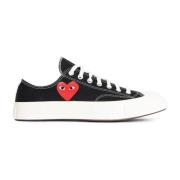 Comme des Garçons Play Canvas Chuck Taylor Sneakers Heart Motif Black,...