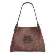 Etro Paisley Jacquard Tote med Läderdetaljer Brown, Dam