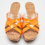 Casadei Pre-owned Pre-owned Tyg sandaler Orange, Dam