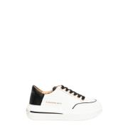 Alexander Smith Läder Sneakers Vit Svart Gummisula Multicolor, Dam