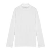 Nn07 Vit Bomull Tee med Mock Neck White, Herr