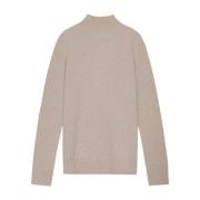 Nn07 Mock Neck Ullblandad Stickad Tröja Beige, Herr