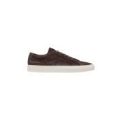 Common Projects Minimalistisk Vaxad Mocka Sneaker Grå Brown, Herr