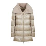 Herno Nylon Ultralight Faux Fur Jacka Beige, Dam