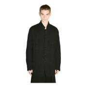 Yohji Yamamoto Texturerad Jacka med Flera Fickor Black, Herr