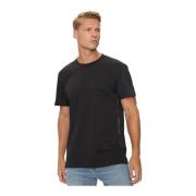 Calvin Klein Svart Bomull T-shirt - Rak passform Black, Herr