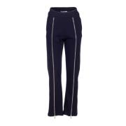 Msgm Svart Zip Vent Sweatpants Bomull Italien Black, Dam