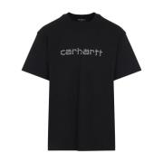 Carhartt Wip Svart Nit Skrift T-shirt Black, Herr