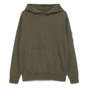 C.p. Company Diagonal Fleece Hoodie med Linsficka Green, Herr