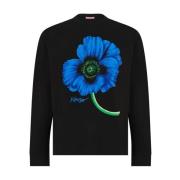 Kenzo Vallmo Blomma Logo Klassisk T-shirt Black, Herr