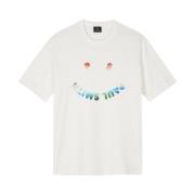 Paul Smith Glad Gradient Print Vit T-shirt White, Herr