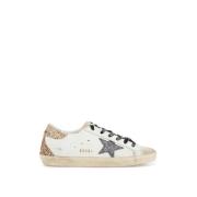 Golden Goose Glittrande Superstar Läder Sneakers White, Dam