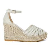 Espadrilles Metalliska Klackskor Vår/Sommar Kollektion Beige, Dam