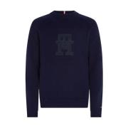 Tommy Hilfiger Bomull Man Tröja Höst/Vinter Kollektion Blue, Herr