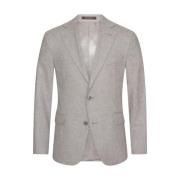 Oscar Jacobson Beige Flanellblazer Modern Passform Ull Beige, Herr