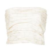 Rotate Birger Christensen Satin Crop Scarf Top Multi White, Dam