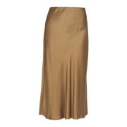 Ottod'Ame Satin Midi Kjol Rak Modell Green, Dam