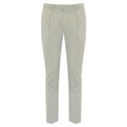 PT Torino Grå Bomulls Satin Stretch Byxor Gray, Herr