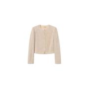 Twinset Paillett- och pärljacka Beige, Dam