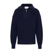 Isabel Marant Midnight Stickad Quarter-Zip Tröja Blue, Herr