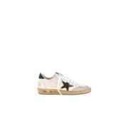 Golden Goose Leopard Print Ball-Star Sneakers White, Dam