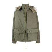 Greg Lauren Beige Vadderad Jacka med Avtagbar Huva Beige, Herr