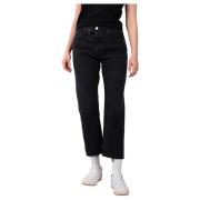 Agolde Svarta Easy Straight Hitch Jeans Black, Dam