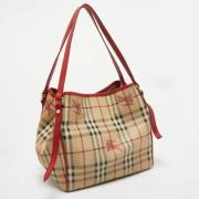 Burberry Vintage Pre-owned Belagd canvas handvskor Red, Dam