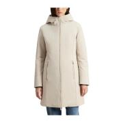 Woolrich Tech Softshell Vattentät Parka med Dun Beige, Dam