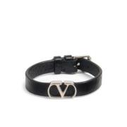 Valentino Garavani Svart VLogo Signature Armband Black, Herr