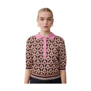 Suncoo Rosa Jacquard Jersey Topp Multicolor, Dam