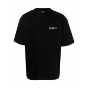 Balenciaga Svart T-shirt med Broderad Logotyp Black, Herr