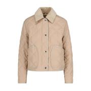 Burberry Beige Cordkrage Kappa med Logo Beige, Dam