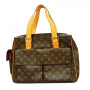 Louis Vuitton Vintage Pre-owned Tyg axelremsvskor Brown, Dam