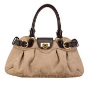 Salvatore Ferragamo Pre-owned Pre-owned Canvas handvskor Beige, Dam