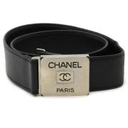 Chanel Vintage Pre-owned Laeder skrp Black, Dam