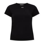 Stella McCartney T-shirt med logotypformad applikation Black, Dam