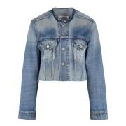 Maison Margiela Frayed Hem Denim Jacket Blue, Dam