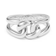 Nialaya Men's Sterling Silver Knot Ring Gray, Herr