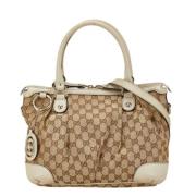 Gucci Vintage Pre-owned Canvas gucci-vskor Beige, Dam