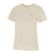 Maison Kitsuné Baby Fox T-shirt Elfenben Crew Neck Beige, Dam