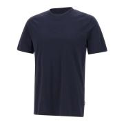 Hugo Boss Blå Merceriserad Bomull T-shirt, Rund Hals Blue, Herr