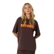 Refined Department Oversized T-shirt med Furry Logo Brown, Dam